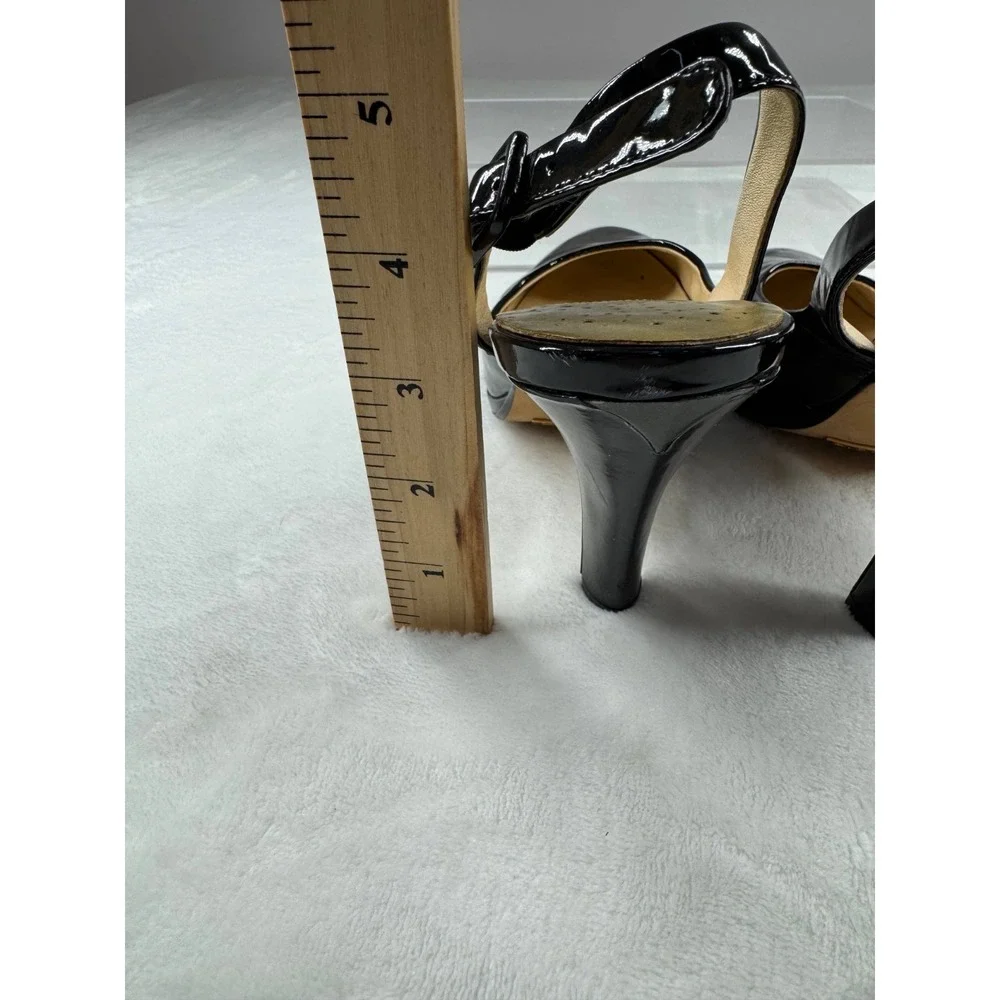 Cole Haan Slingback Pumps Women's 6‎ Black Patent Leather Ankle Strap High Heel